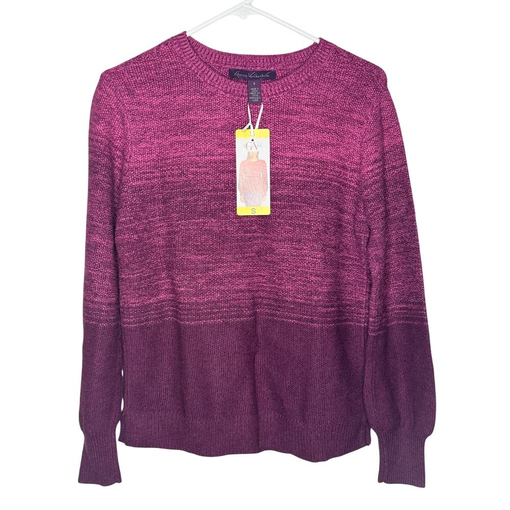 Gloria Vanderbilt Crew Neck Sweater Women's Dark Pink Size Small New With Tags
